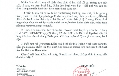 Công văn số 253/SYT-NVY về việc tăng cường công tác phòng chống bệnh bạch hầu